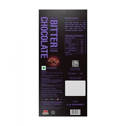 Amul 75% Bitter Chocolate 150g