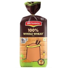 Britannia 100% Whole Wheat Bread, 450 g Pouch