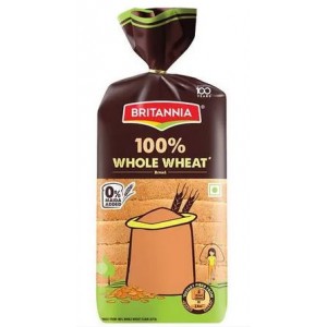 Britannia 100% Whole Wheat Bread, 450 g Pouch